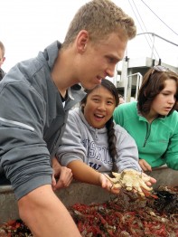 Photo: students and marine life