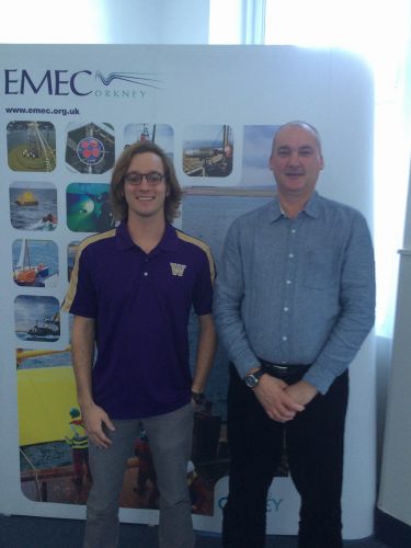Neal McMillin at the European Marine Energy Centre in Orkney, Scotland.