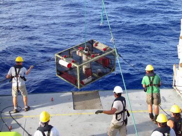 Researchers recover a trap after it landed on the bottom of the Mariana Trench.